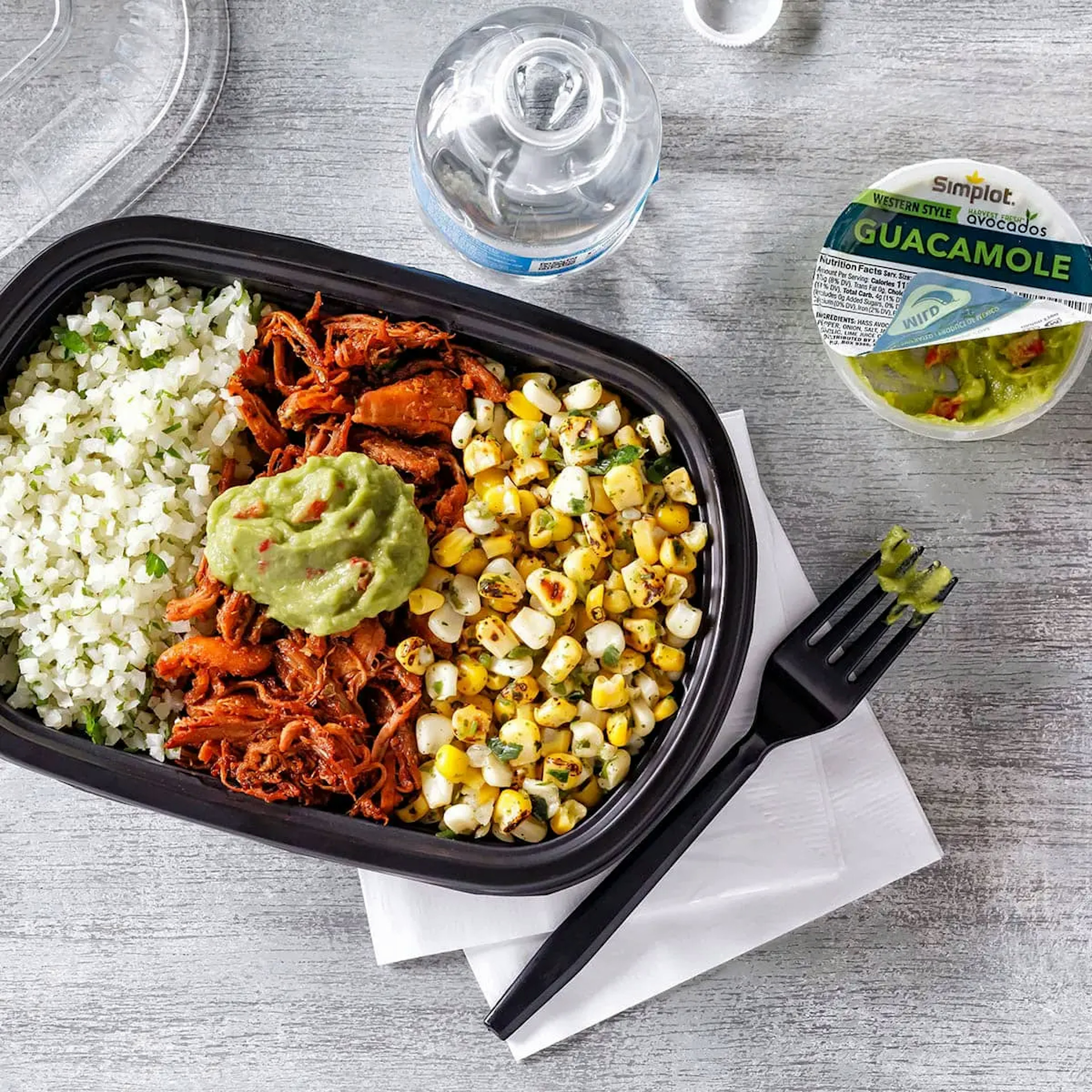 Al Pastor Pork and Lime Cauliflower Bowl with Guacamole Recipe Card