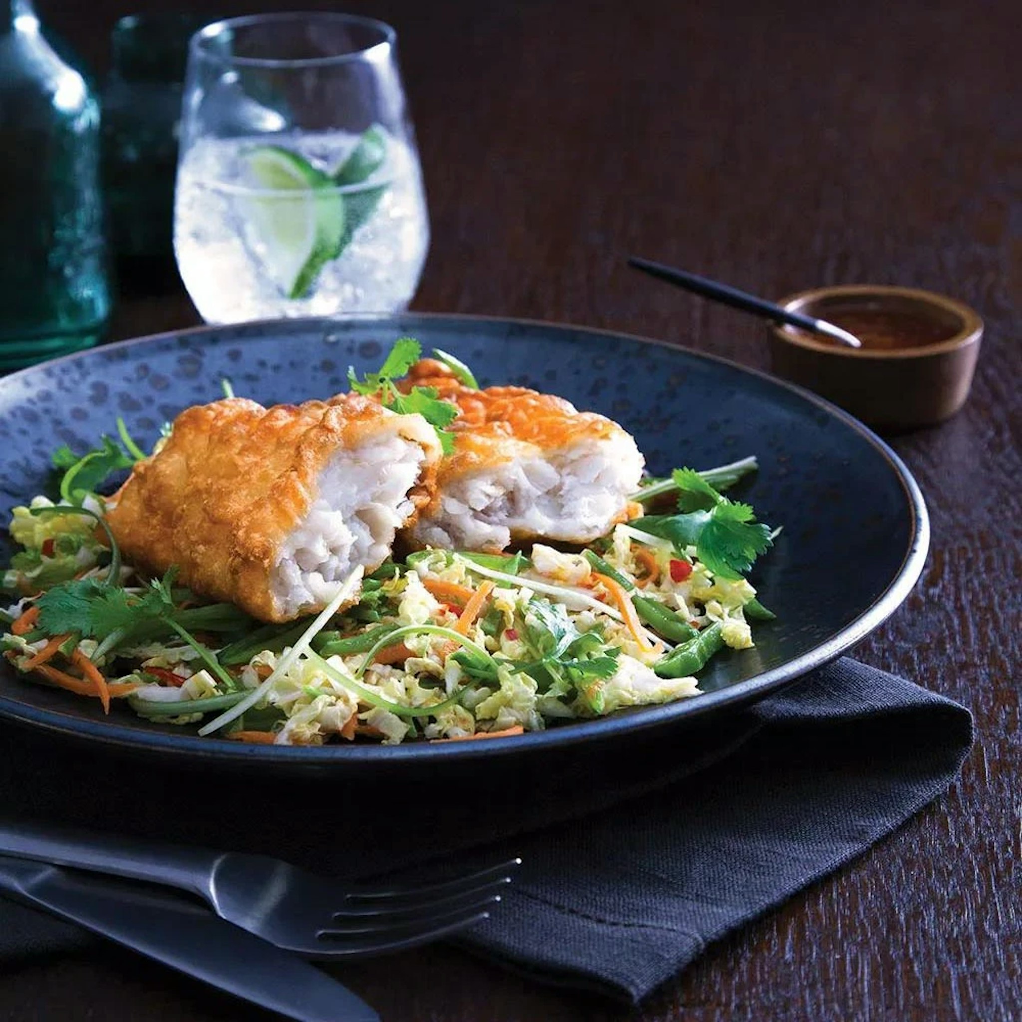 I&J Crispy Battered Hoki With Asian Slaw Recipe Card