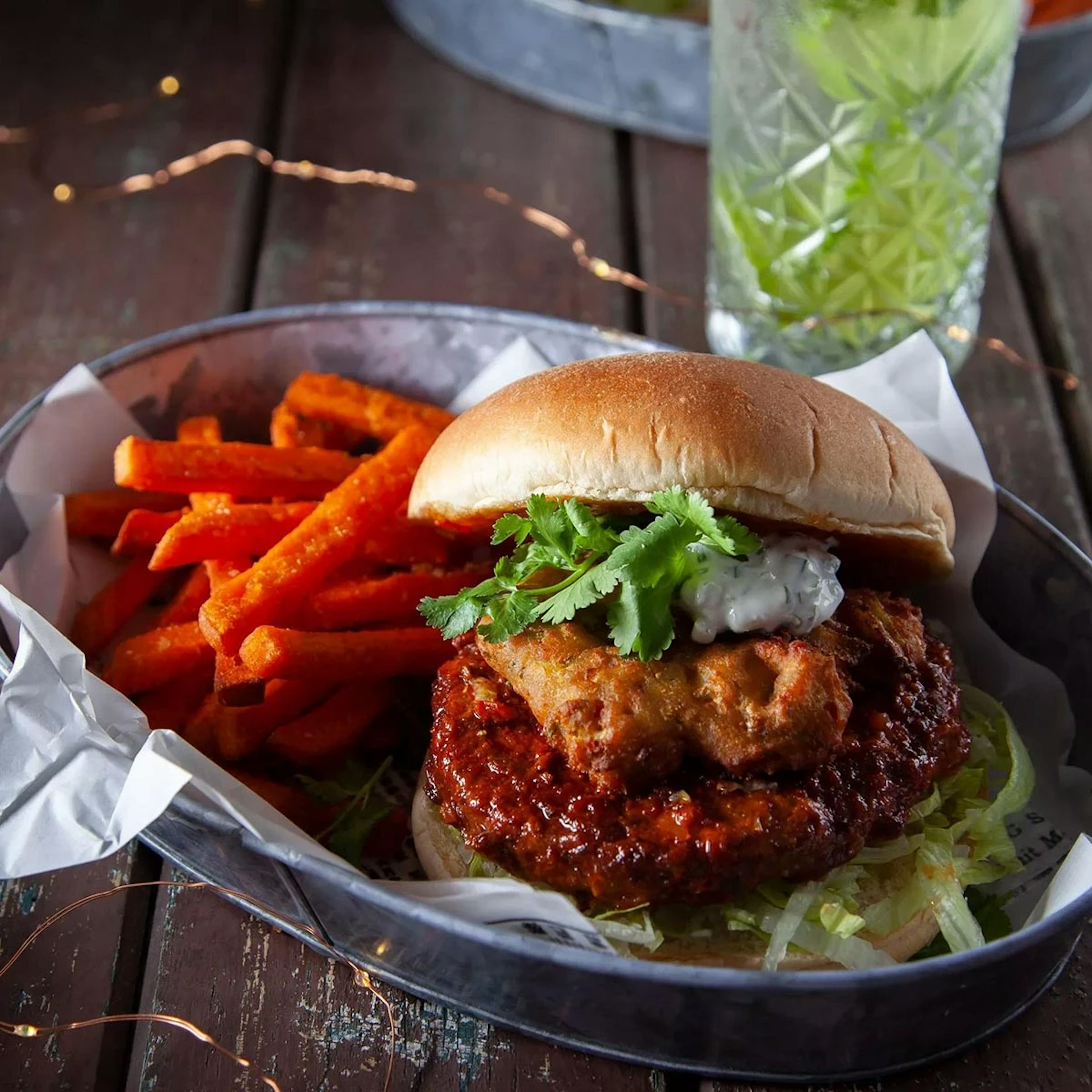 Tikka Masala & Bhaji Burger Recipe Card