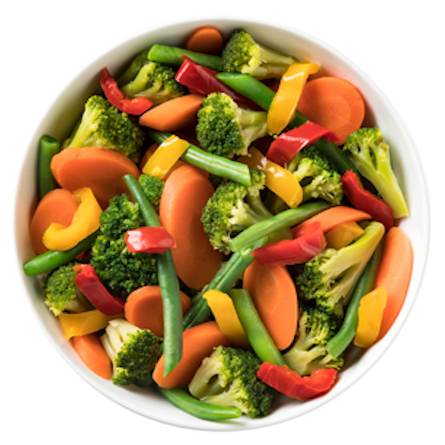 Bowl of frozen vegetables