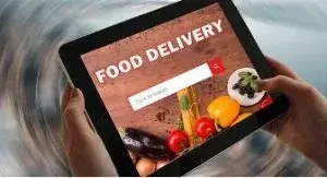 food delivery sign on tablet
