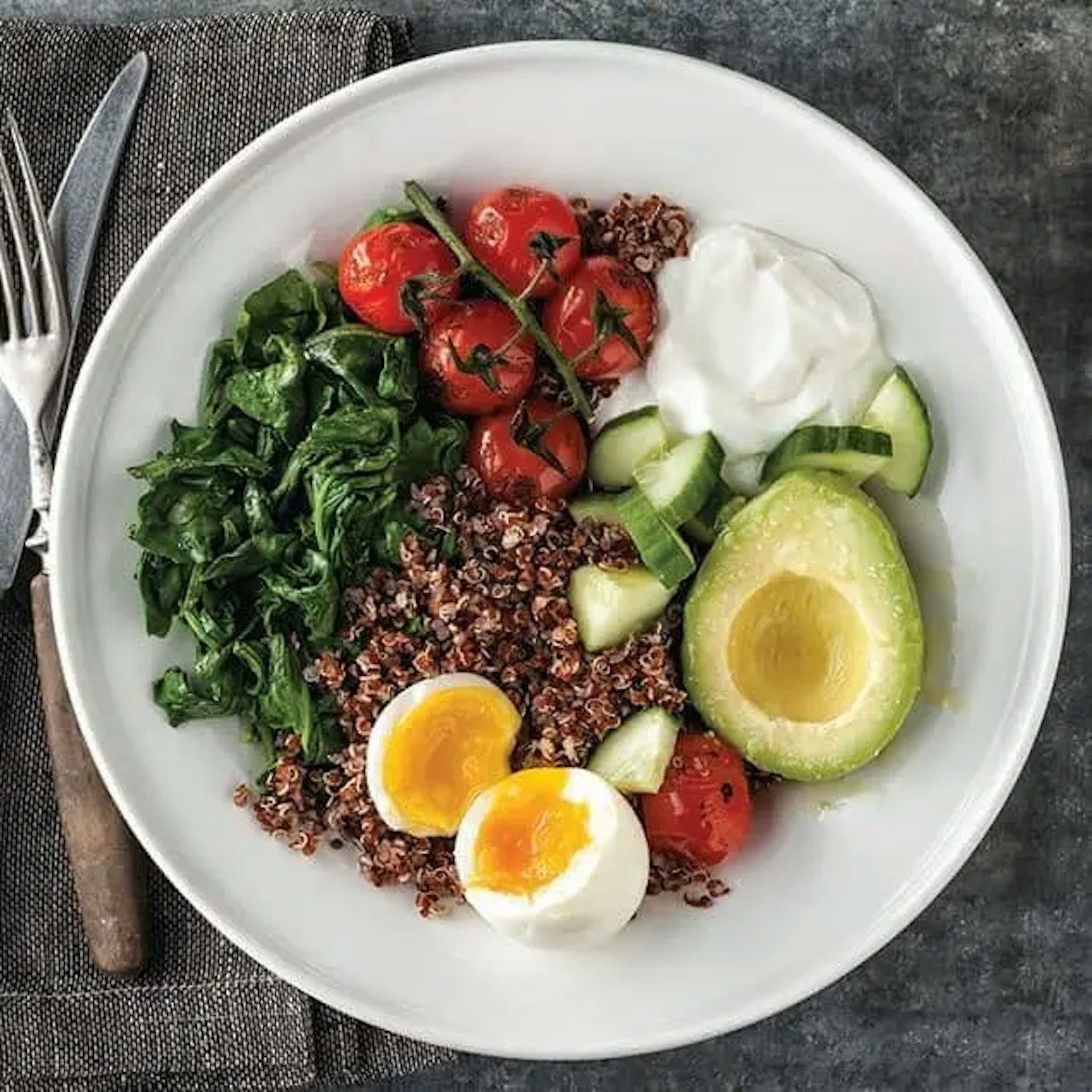 Red Quinoa Power Breakfast Bowl Recipe Card