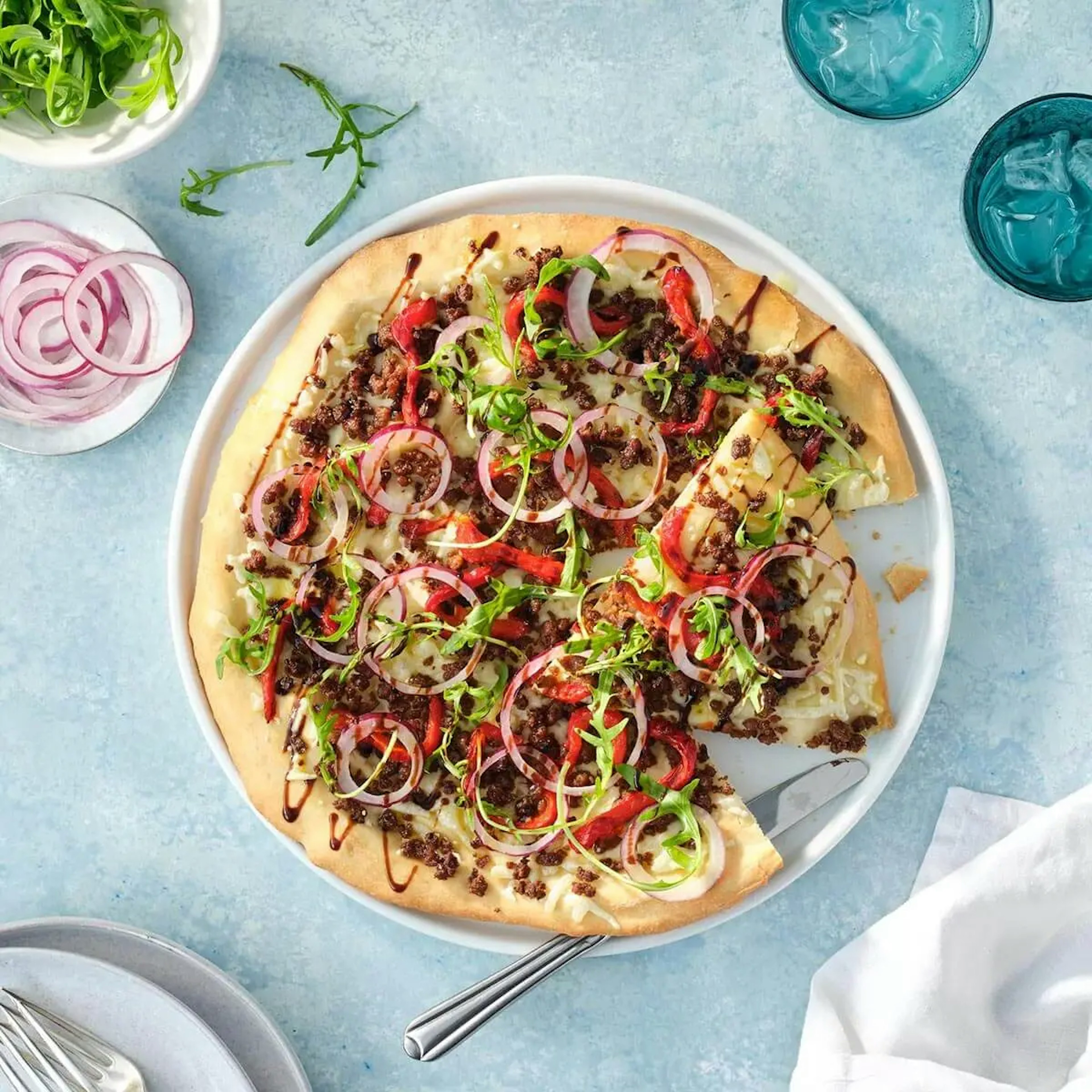 Plant Based Mince Pizza Recipe Card