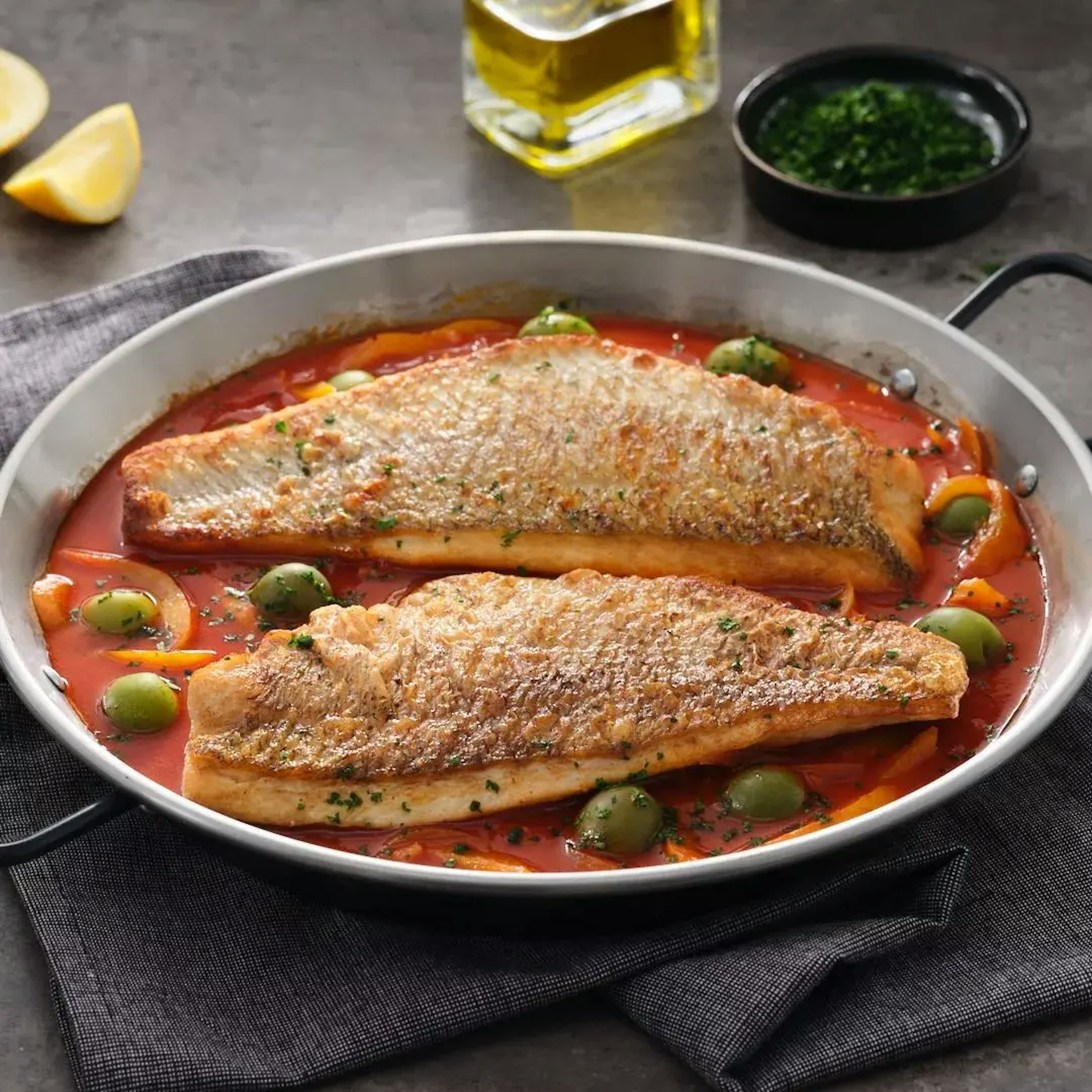 Tomato and White Wine Braised Snapper Recipe Card