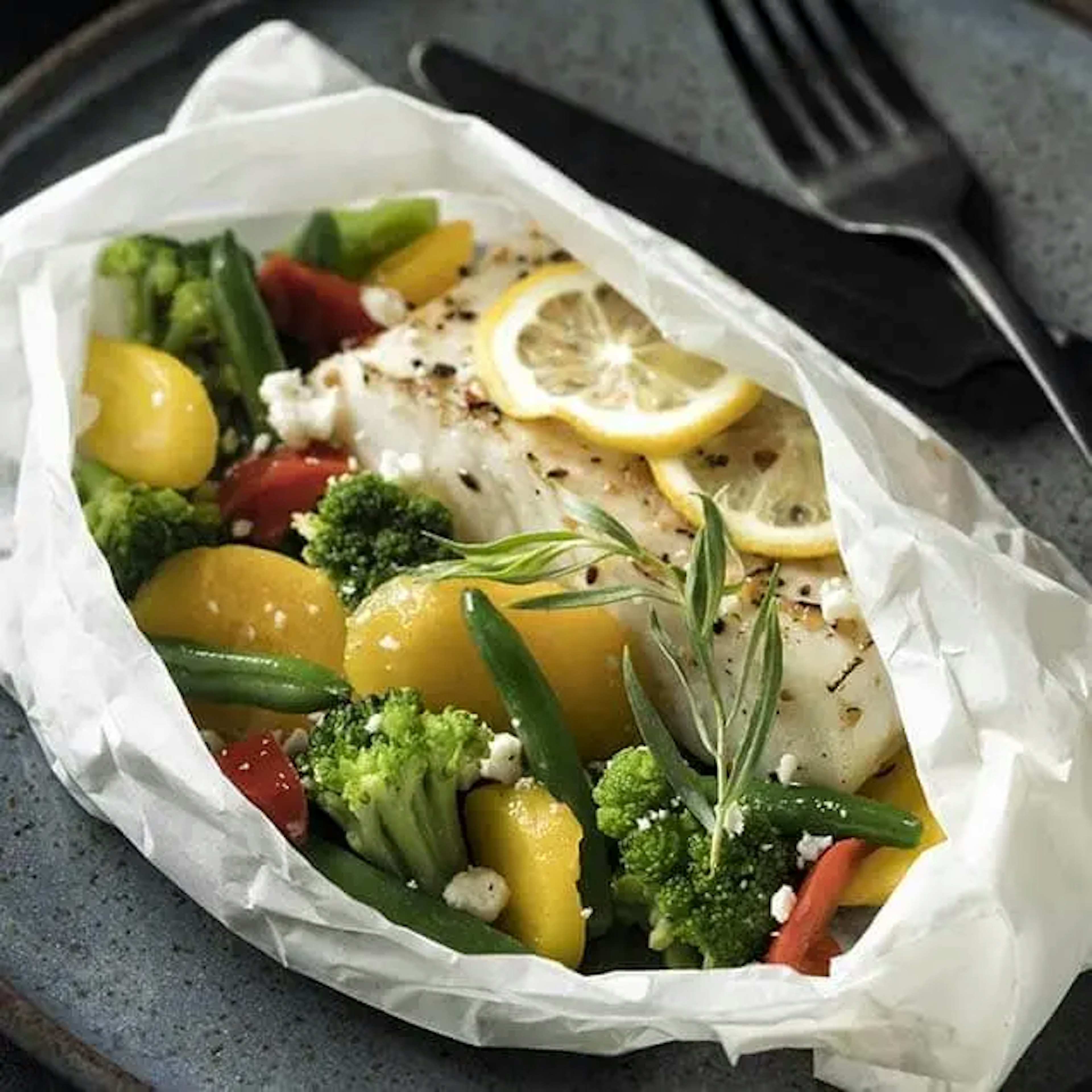 Halibut En Papillote