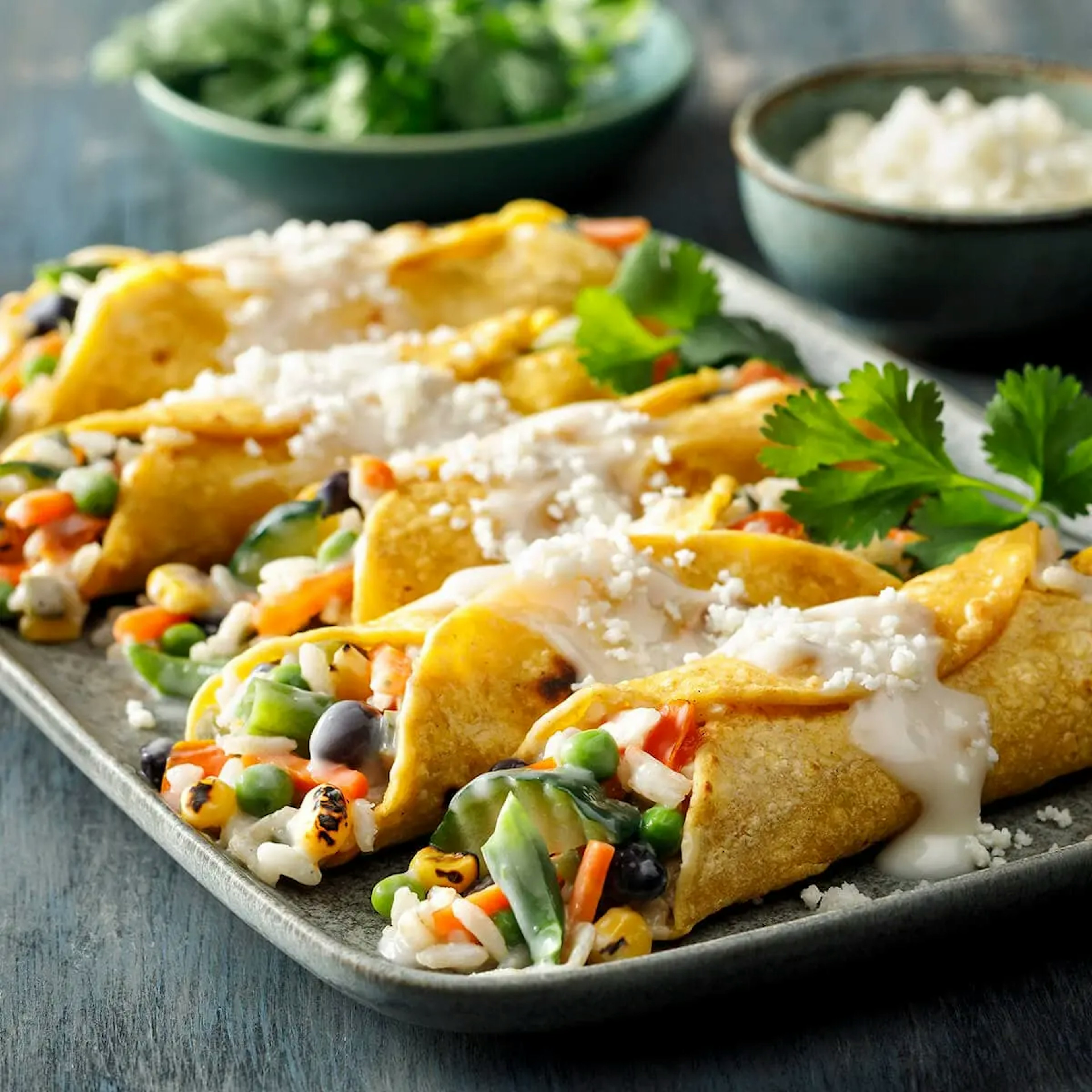 Vegetable Queso Enchiladas