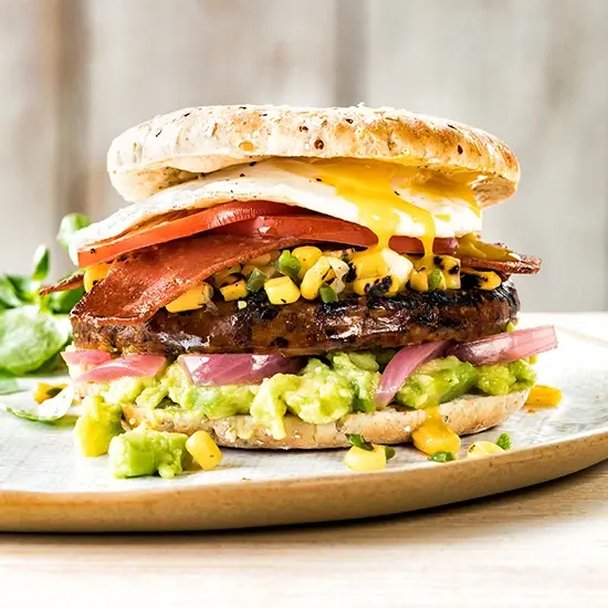 Brunch Vegetable Burger Recipe Card