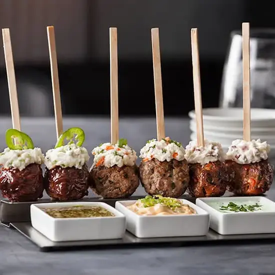 Zesty BBQ Meatball Pops with Mashed Potato Frosting Recipe Card
